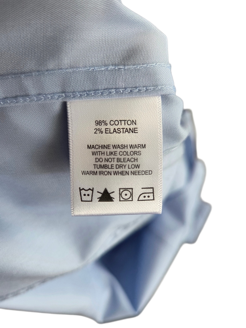 Foxcroft Margie Three-Quarter Sleeve Cotton Button-Up Shirt Light Blue Medium - Picture 8 of 9